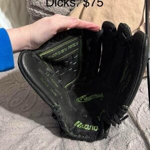 Mizuno Black Glove with Neon Green Details
